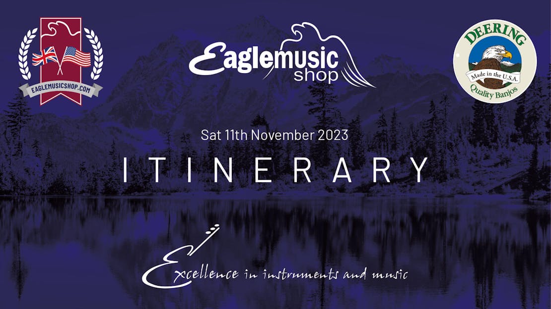 Itinerary for the Eagle Music 20th Anniversary Deering Banjo Event