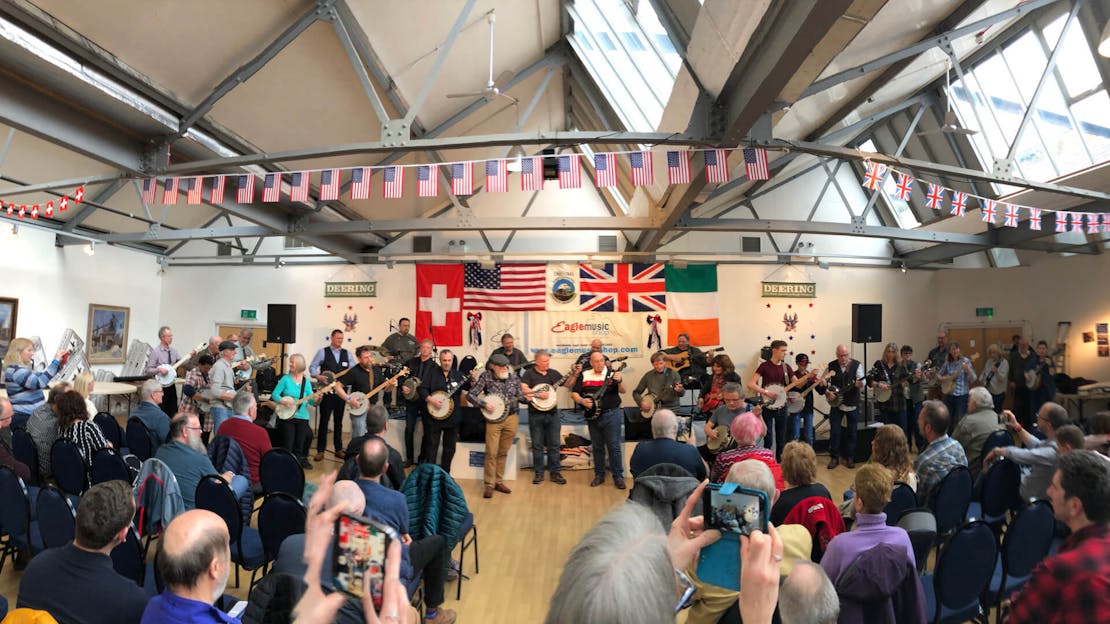 Cripple Creek & Duelling Banjos, Eagle Music group jam with the Kruger Brothers