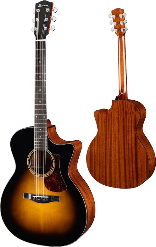 Eastman AC122-2CE Deluxe  Sunburst All Solid Electro Cutaway with Padded Gig Bag