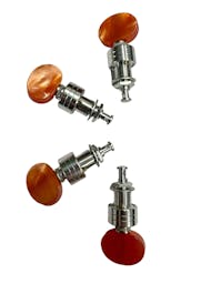 Leader Banjo Co Ukulele Lightweight Planetary Tuning Pegs (Set of 4) - Nickel and Carnelian