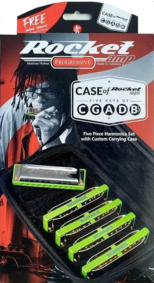 Hohner Rocket AMP Diatonic Harmonica Set of 5 - G A Bb C and D