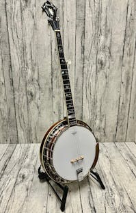 Stelling Red Fox 5 String Banjo Left Handed with Hard Case - Commission Sale