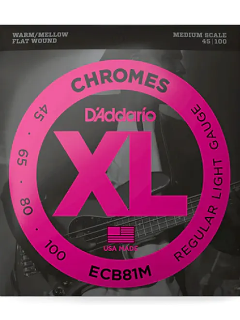 D'Addario ECB81M Flat Wound Bass Strings 45-100