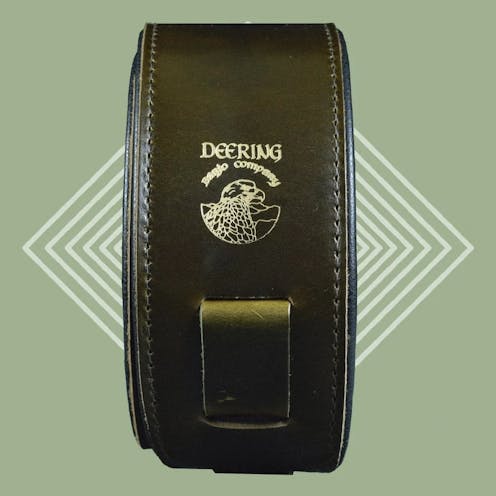 Deering Aniline Leather Banjo Strap - Olive
