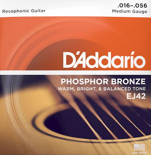 D'Addario EJ42 Phosphur Bronze Resophonic Guitar Strings 16-56
