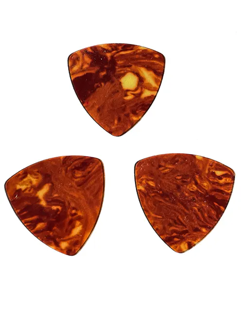 Warehouse Triangle Tortoise Celluloid Pick - Set of 3