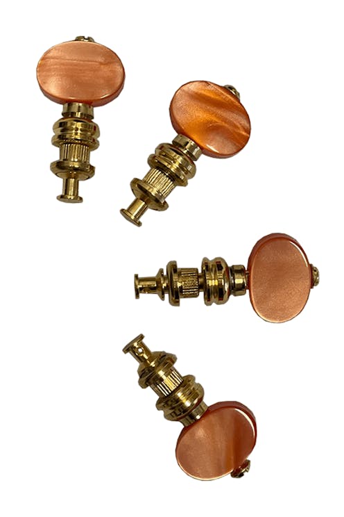 Leader Banjo Co Deluxe Uke / Banjo Tuning Pegs Set of Four - Carnelian Pearl/Gold