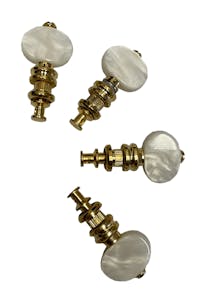 Leader Banjo Co Deluxe Uke / Banjo Tuning Peg Set of Four - White Pearl/Gold