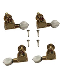 Leader Banjo Co Geared Mini Machine Head - Set of Four Gold / White Pearl Button