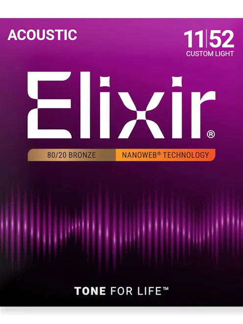 Elixir Nanoweb 80-20 Bronze Custom Light 11-52