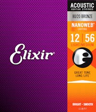 Elixir Nanoweb 80-20 Bronze Light Top Medium Bottom 12-56