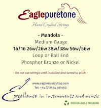 Eagle-Puretone Mandola Strings Medium Gauge 16/16, 26w/26w, 38w/38w, 56w/56w