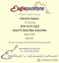 Eagle-Puretone 12 String Electric Guitar Strings Light Gauge 9/9, 11/11, 15/8, 24w/11, 32w/18w, 42w/20w