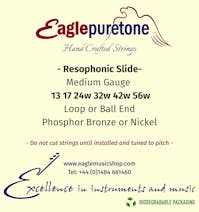 Eagle-Puretone Resophonic Slide Guitar Strings Medium Gauge 13,17,24w,32w,42w,56w