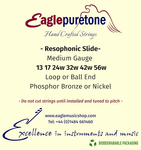 Eagle-Puretone Resophonic Slide Guitar Strings Medium Gauge 13,17,24w,32w,42w,56w