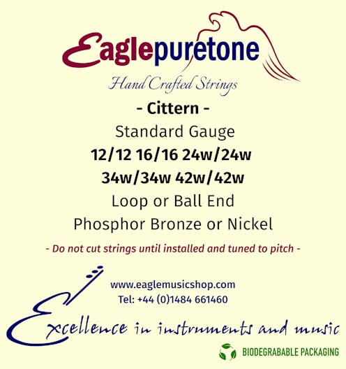 Eagle-Puretone Cittern Strings 12/12, 16/16, 24w/24w, 34w/34w, 42w/42w,