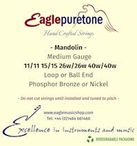 Eagle-Puretone Mandolin Strings Medium Gauge 11/11, 15/15, 26w/26w, 40w/40w
