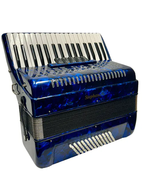 Stephanelli 72 Bass Piano Accordion Blue Pearloid