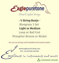 Eagle-Puretone Bluegrass 5 String Banjo String Sets 'Three Set Pack' Various Gauges