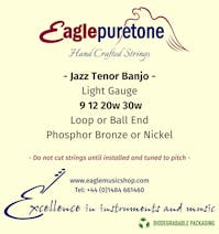 Eagle-Puretone Jazz Tenor Banjo String Set Light Gauge 9, 12, 20w, 30w