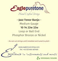 Eagle-Puretone Jazz Tenor Banjo String Set Medium Gauge 10, 14, 22w, 32w