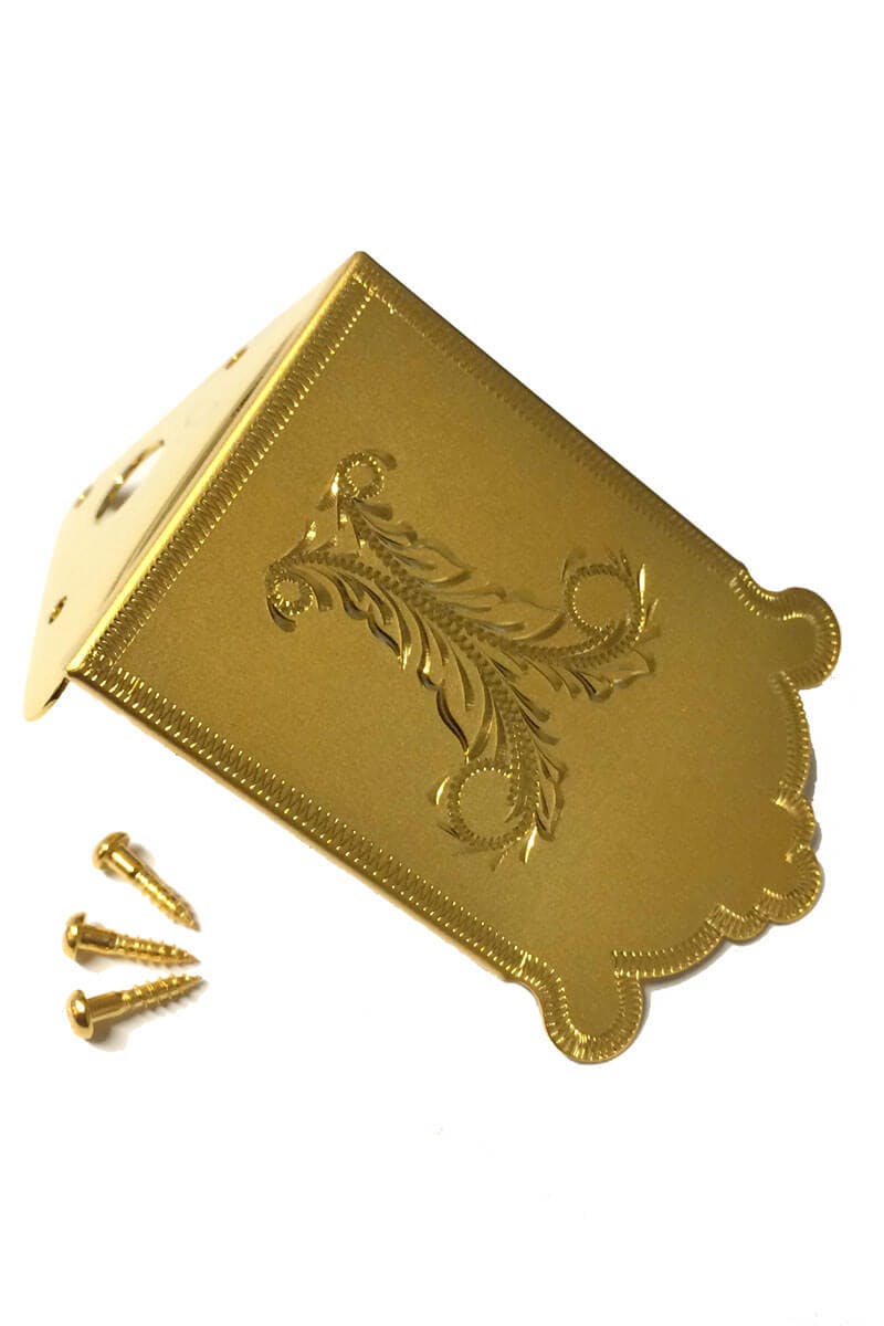 Mandolin Hardware Gold Plated Engrave Mandolin Tailpiece