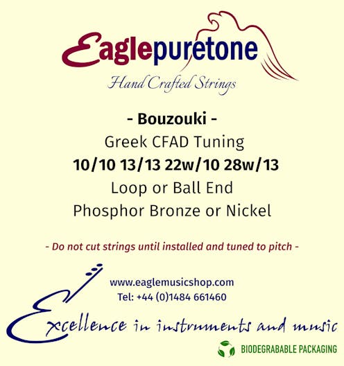 Eagle-Puretone Bouzouki 'Greek' CFAD Tuning 10/10, 13/,13, 22w/10, 28w/13
