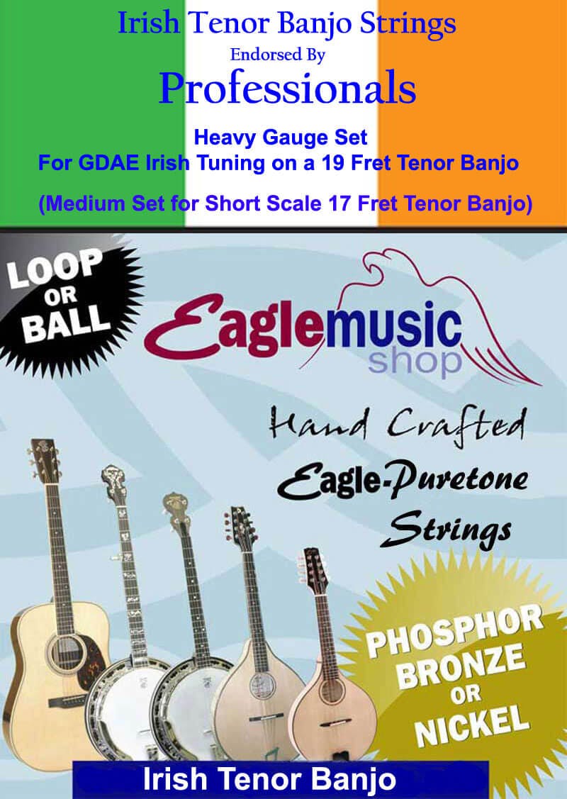 Eagle Puretone Irish Tenor Banjo String Set Heavy Gauge 13 20w 30w 40w