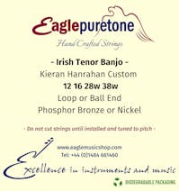 Eagle-Puretone Irish Tenor Banjo String Set Medium Gauge Custom Kieran Hanrahan 12 16 28w 38w