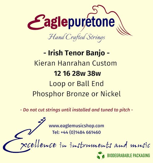 Eagle-Puretone Irish Tenor Banjo String Set Medium Gauge Custom Kieran Hanrahan 12 16 28w 38w