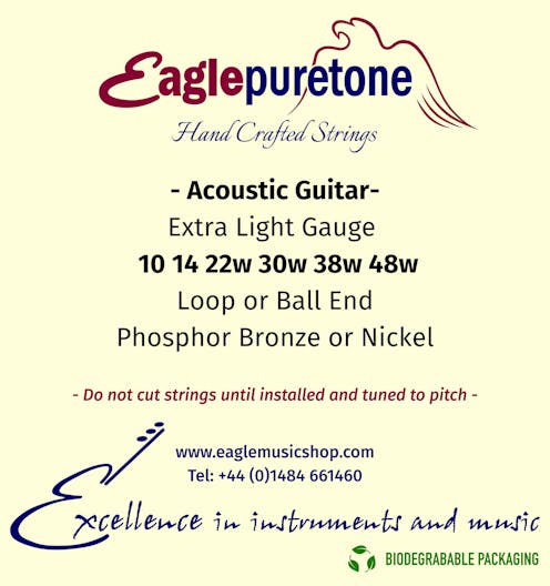 Eagle-Puretone Acoustic Guitar Strings Extra Light 10,14,22w,30w,38w,48w