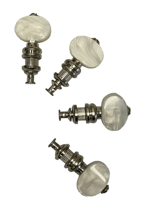Leader Banjo Co Deluxe Uke / Banjo Tuning Pegs Set of Four - White Pearl/Chrome