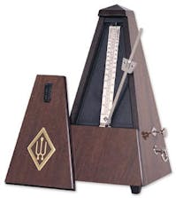 Matt Wooden Case Pyramid Metronome - With Bell