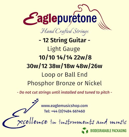Eagle-Puretone 12 String Light 10/10, 14/14, 22w/08, 30w/12, 38w/18w, 48w/26w