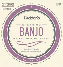 GHS Banjo Strings - Jeu De 5 Cordes Acier Inoxydable Medium Light - Pour Banjo 5 Cordes