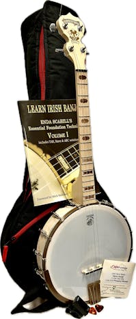 Deering Goodtime GDAE Irish Tuned 17 Fret Tenor Banjo Beginners Pack