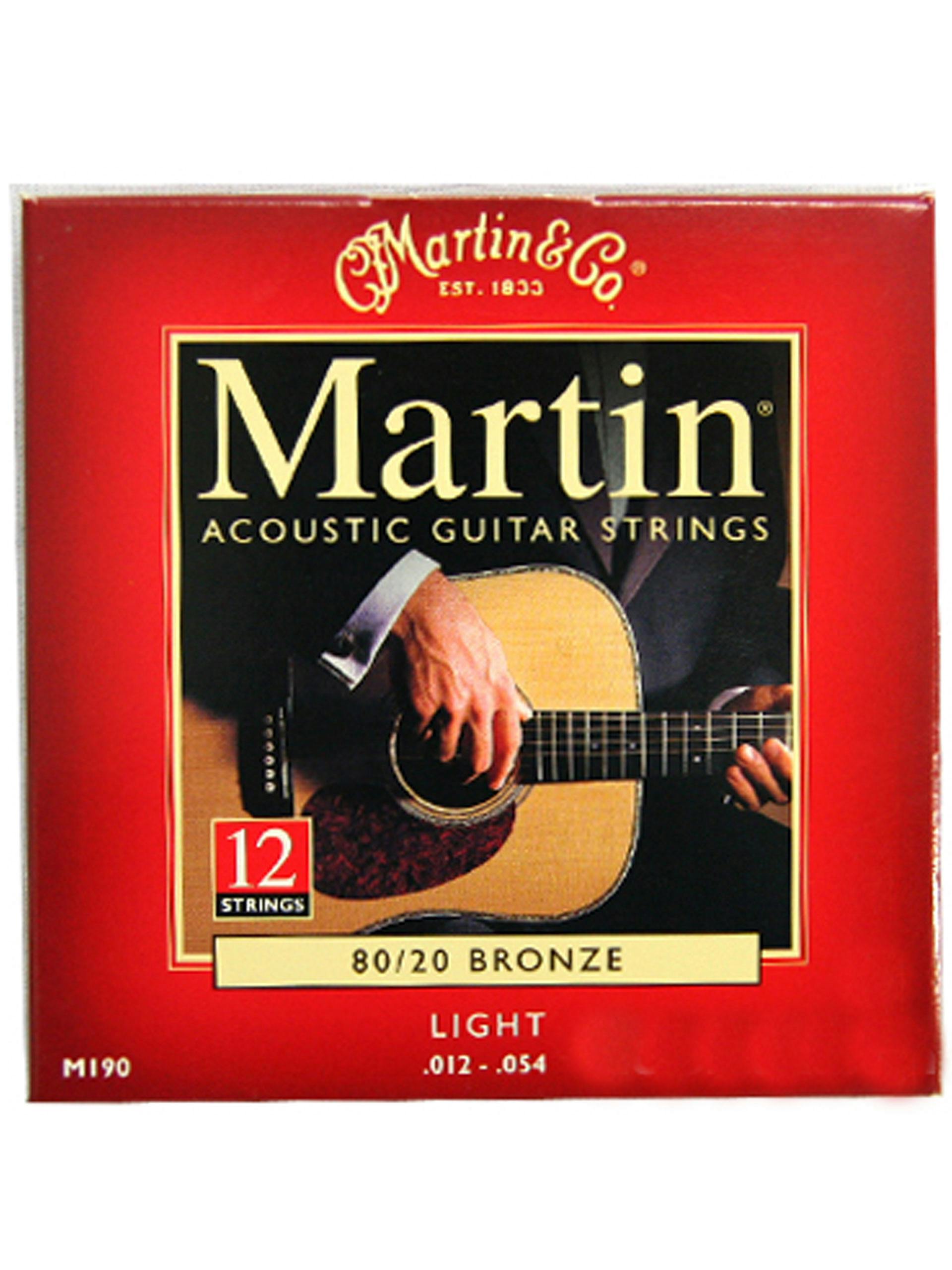 Martin M190 12 String Light 12 54 Acoustic Guitar Strings