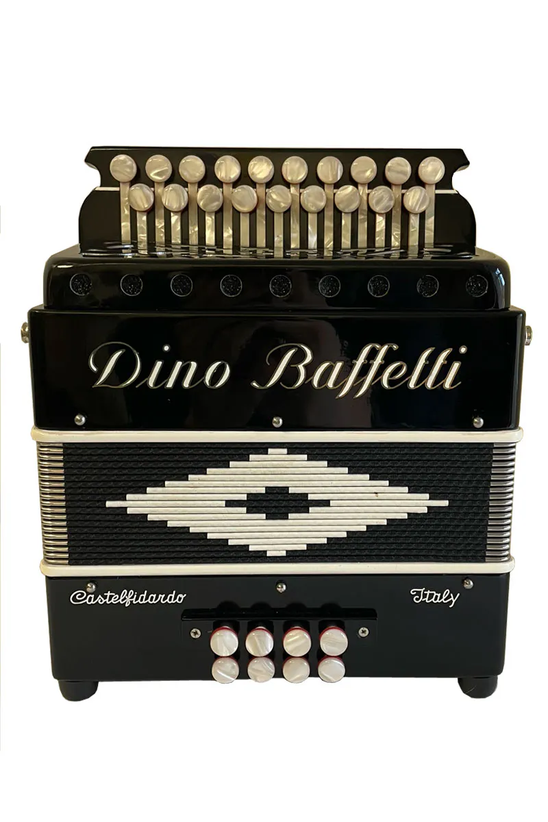 Dino Baffetti Black Pearl II Melodeon with Straps and Case