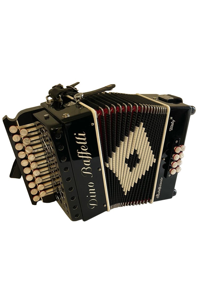 Dino Baffetti Black Pearl II Melodeon with Straps and Case