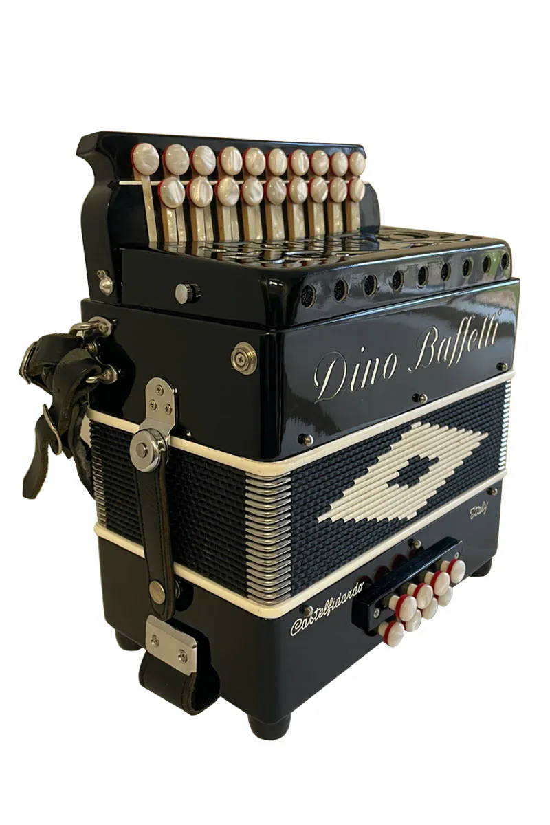 Dino Baffetti Black Pearl II Melodeon with Straps and Case