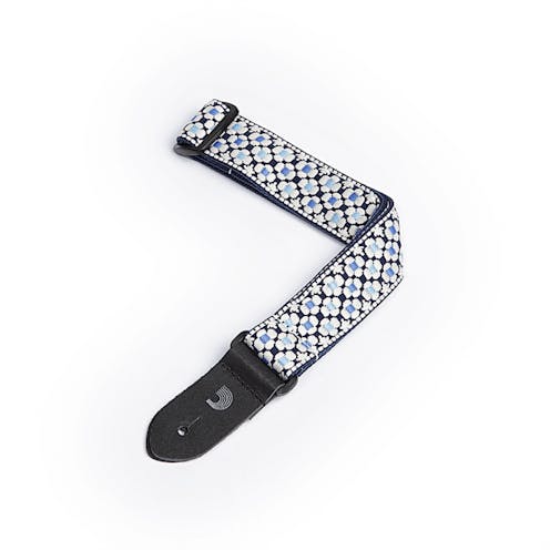 D'Addario Woven Ukulele Strap - Blue Flowers