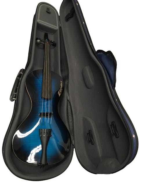 skyinbow Electric Violin in Blue with Case (No Bow) - Commission Sale