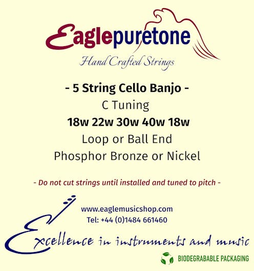 Eagle-Puretone 5-String Cello Banjo C Tuning Set 18W, 22W, 30W, 40W, 18W