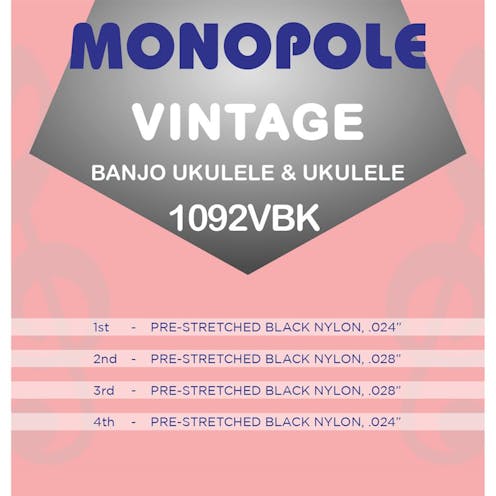 Monopole 1092V Vintage Nylon Ukulele Set - Black