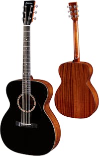 Eastman E2OM All Solid Orchestra Model Guitar with Deluxe Gig Bag - Black