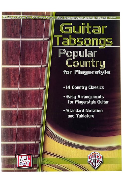 Mel Bay Guitar Tabsongs - Popular Country for Fingerstle - Clearance