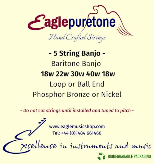 Eagle-Puretone 5 String Baritone Banjo String Set 18w, 22w, 30w, 40w, 18w