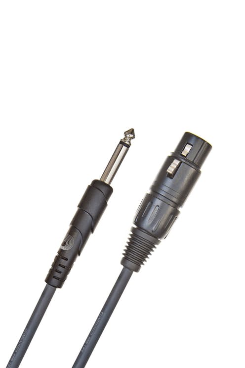 D'Addario Classic Series Unbalanced Microphone Cable, 1/4" to XLR - 25ft