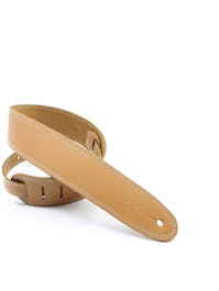 DSL Soft Leather Guitar Strap - Tan with Beige